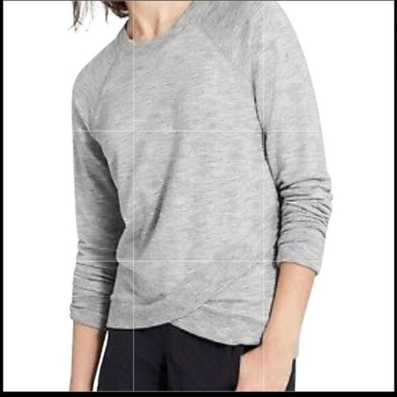 Athleta Criss Cross Sweatshirt - Heathered Gray - Picture 1 of 7